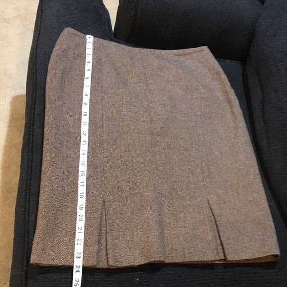 Worthington Brown Tweed Wool Blend Skirt Suit Pleated Hem Side Zip Lined-12 - Picture 11 of 16